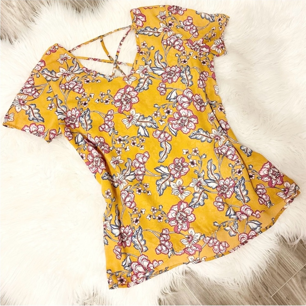 PINK ROSE Floral Strappy Blouse